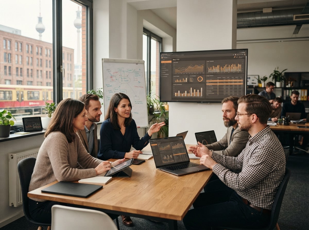 Navlik Sivren Team bei der Auswertung von Markt- und Analysedaten